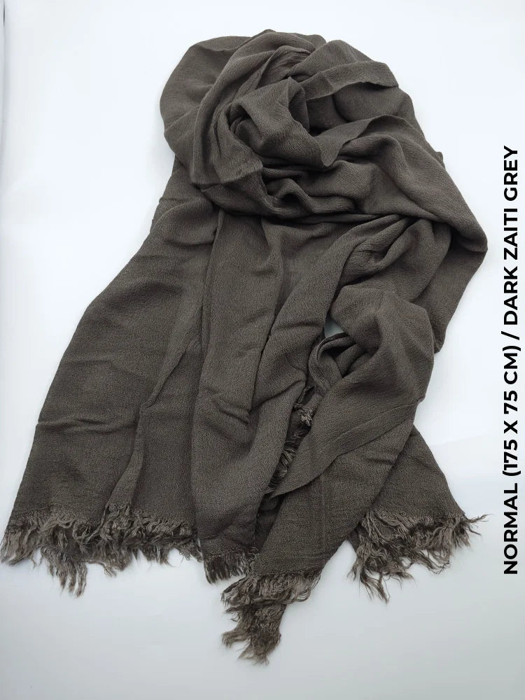 Linen Kresha Thailendi Shawl | خام تهايلندي او كريشا شال Dark Brown Scarf