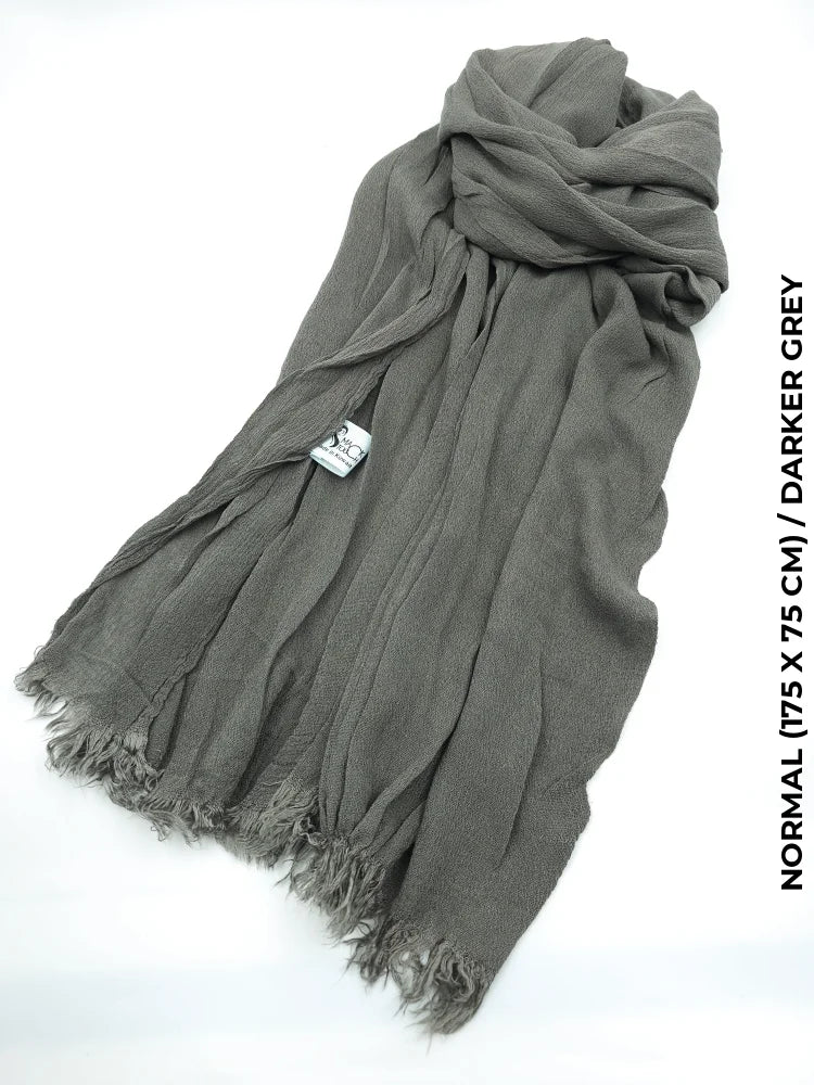 Linen Kresha Thailendi Shawl | خام تهايلندي او كريشا شال Darker Grey Scarf