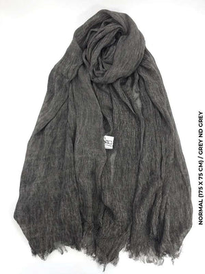 Linen Kresha Thailendi Shawl | خام تهايلندي او كريشا شال Normal (175 X 75 Cm) / Grey Nd Scarf