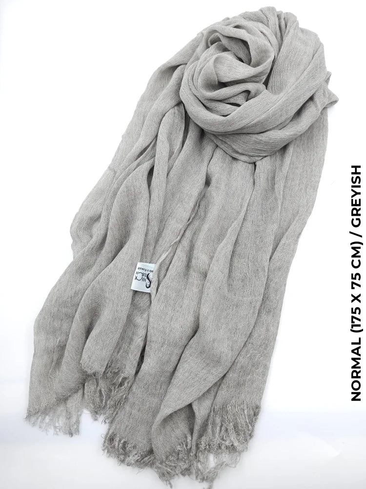 Linen Kresha Thailendi Shawl | خام تهايلندي او كريشا شال Greyish Scarf