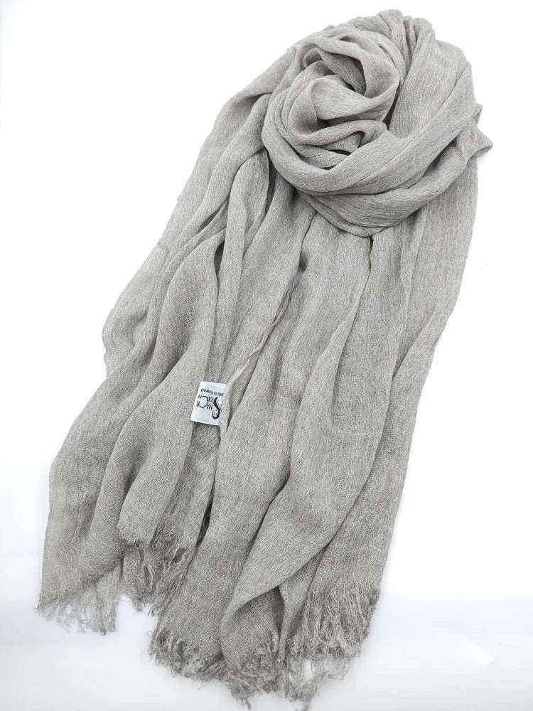 Linen Kresha Thailendi Shawl | خام تهايلندي او كريشا شال Greyish Scarf