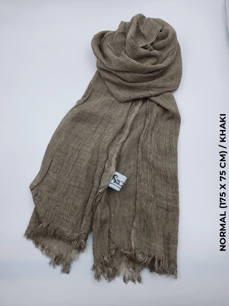 Linen Kresha Thailendi Shawl | خام تهايلندي او كريشا شال Khaki Scarf