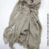 Linen Kresha Thailendi Shawl | خام تهايلندي او كريشا شال Light Beige Brown Scarf