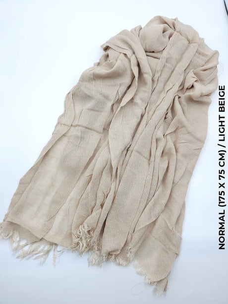 Linen Kresha Thailendi Shawl | خام تهايلندي او كريشا شال Light Beige Scarf