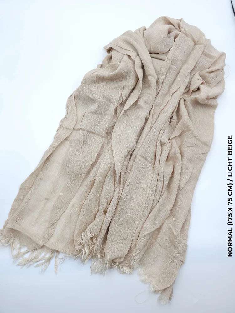 Linen Kresha Thailendi Shawl | خام تهايلندي او كريشا شال Light Beige Scarf