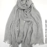 Linen Kresha Thailendi Shawl | خام تهايلندي او كريشا شال Normal (175 X 75 Cm) / Light Grey Scarf