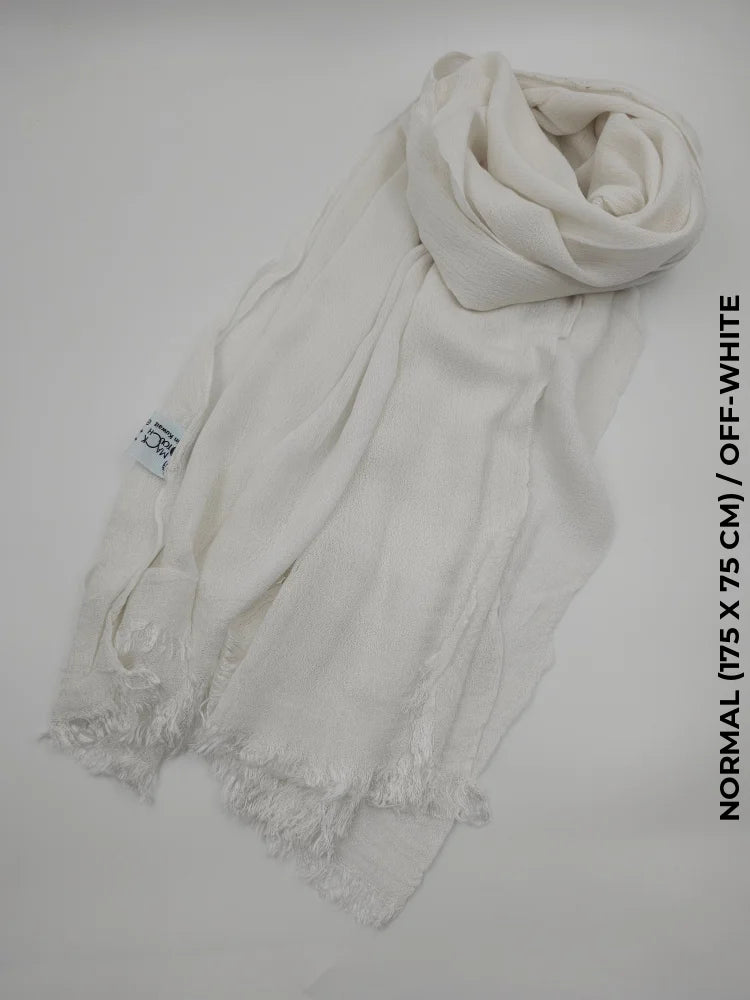 Linen Kresha Thailendi Shawl | خام تهايلندي او كريشا شال Off-White Scarf