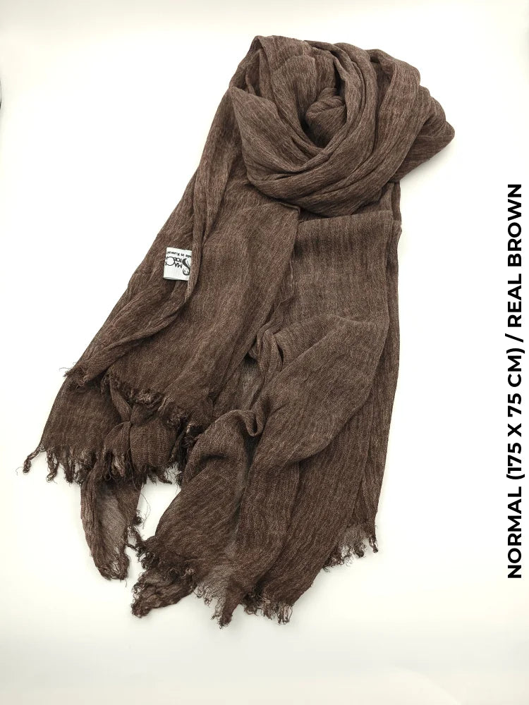 Linen Kresha Thailendi Shawl | خام تهايلندي او كريشا شال Real Brown Scarf