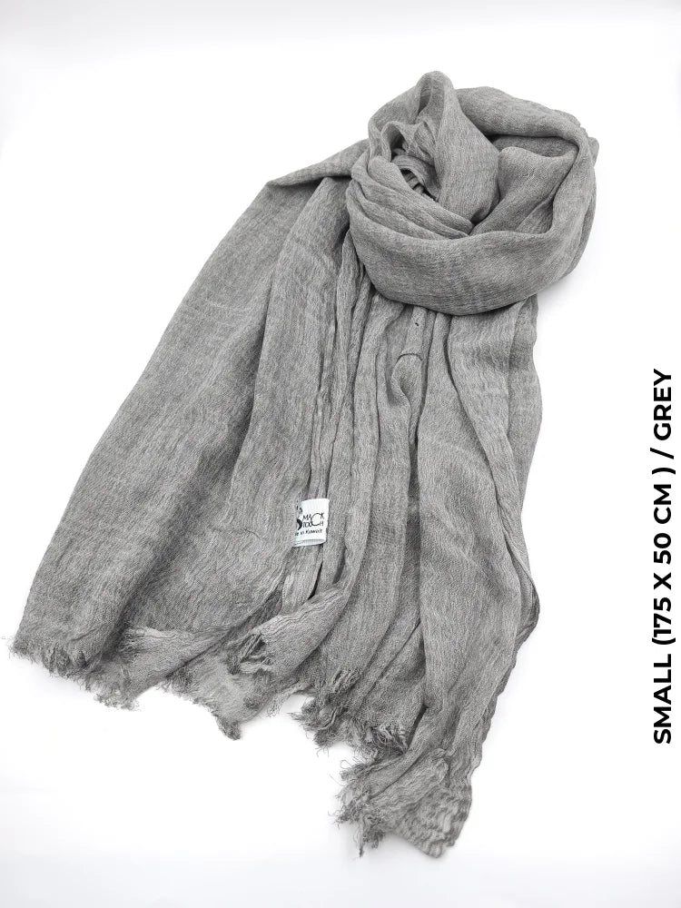 Linen Kresha Thailendi Shawl | خام تهايلندي او كريشا شال Light Grey Scarf