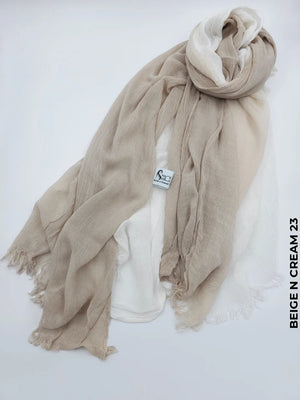 Ombre Kresha Thailendi Beige N Cream 23 Scarf (Hijab)