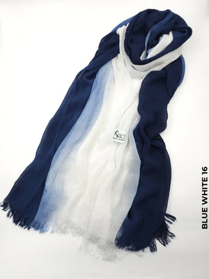 Ombre Kresha Thailendi Blue White Scarf (Hijab)