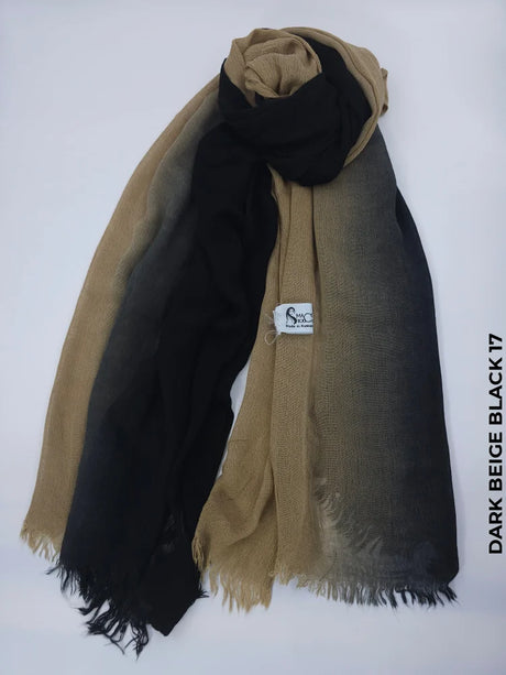 Ombre Kresha Thailendi Dark Beige Black 17 Scarf (Hijab)