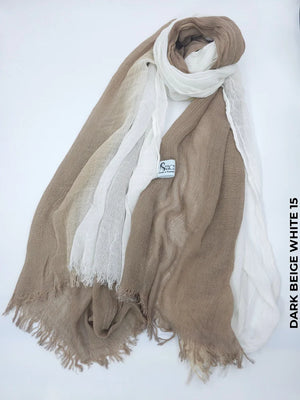 Ombre Kresha Thailendi Dark Beige White 15 Scarf (Hijab)