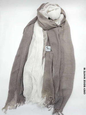 Ombre Kresha Thailendi Grey Beige White 18 Scarf (Hijab)