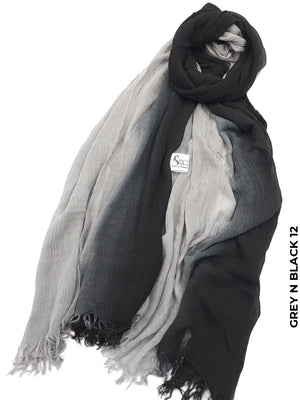 Ombre Kresha Thailendi Grey N Black 12 Scarf (Hijab)