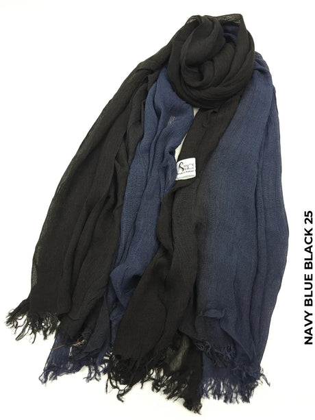 Ombre Kresha Thailendi Navy Blue Black 25 Scarf (Hijab)