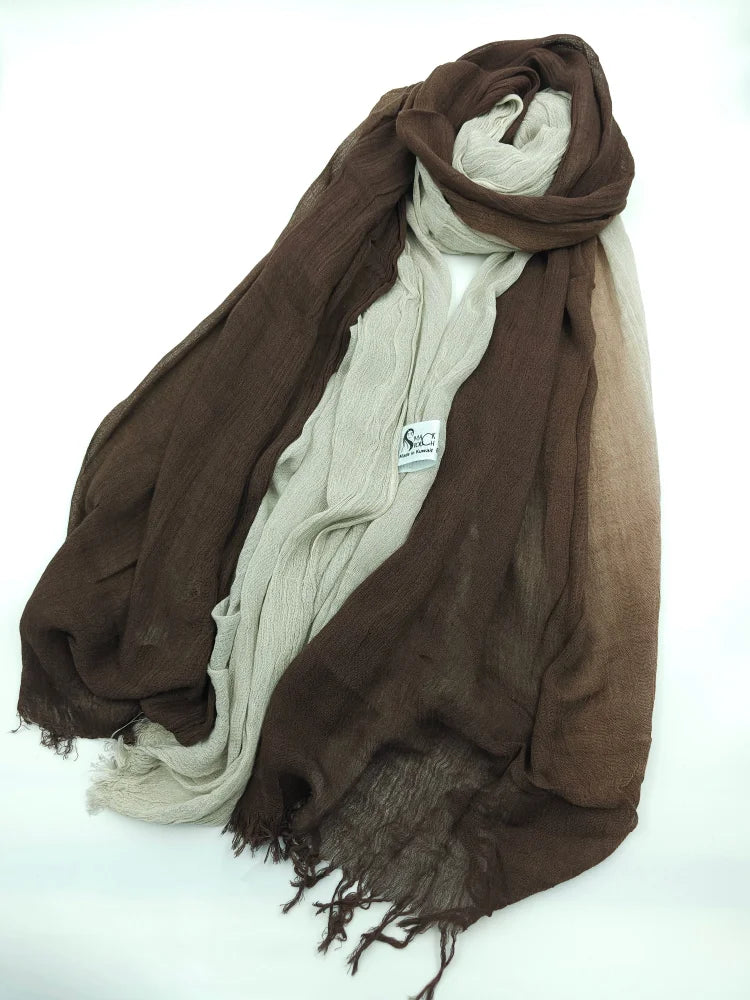 Ombre Kresha Thailendi Light Beige Brown 24 Scarf (Hijab)