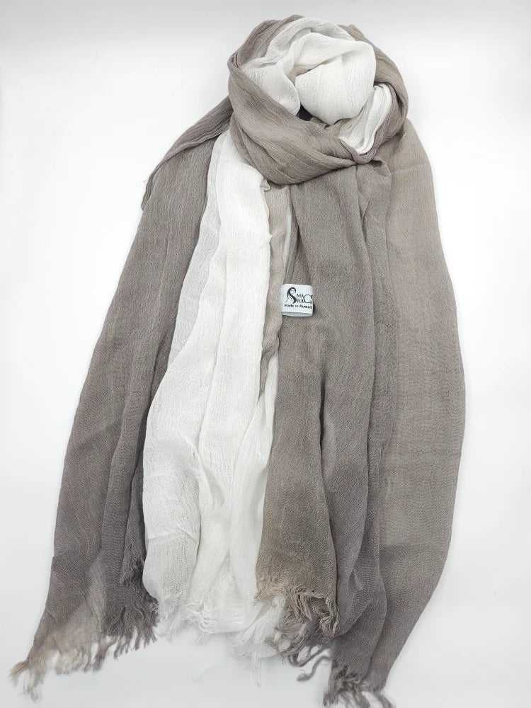 Ombre Kresha Thailendi Grey Beige White 18 Scarf (Hijab)