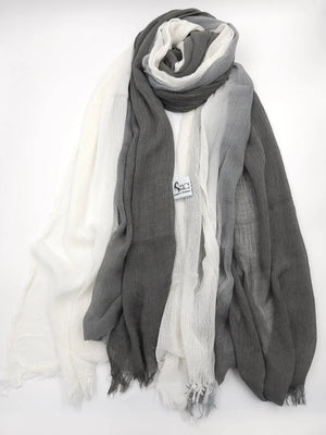 Ombre Kresha Thailendi Grey White 8 Scarf (Hijab)