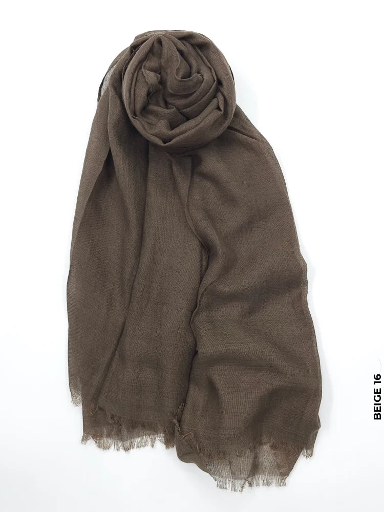 PM Scarf Linen for Summer Beige 16 Linen Scarf