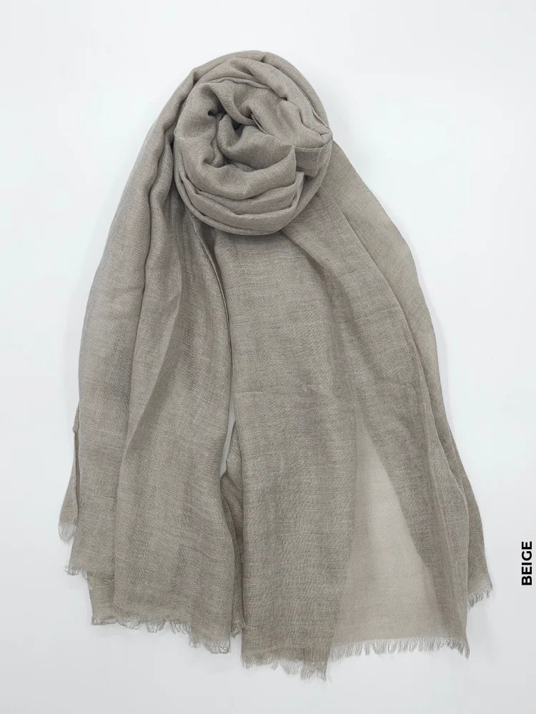 PM Scarf Linen for Summer Beige Linen Scarf