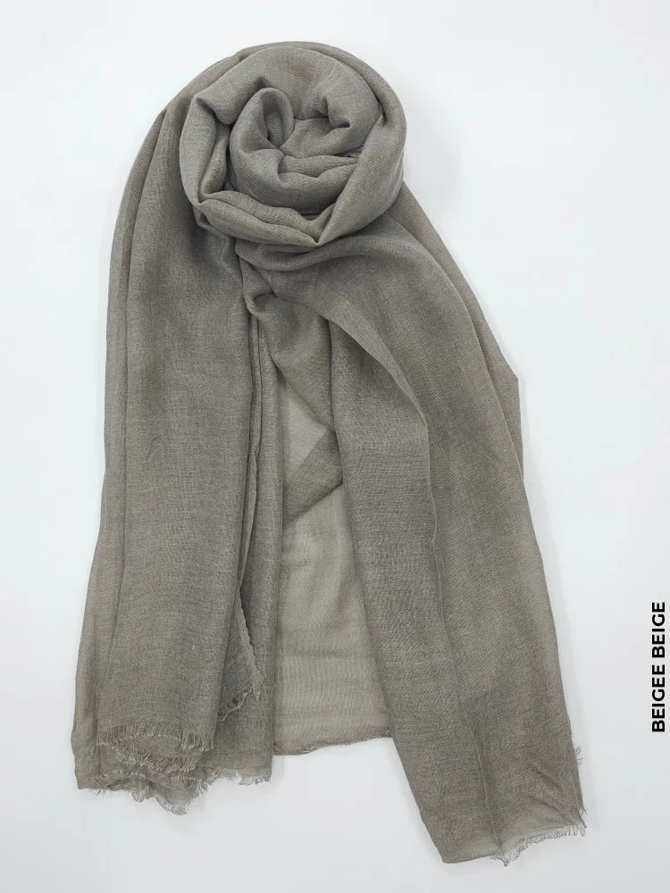 PM Scarf Linen for Summer Beigee Beige Linen Scarf