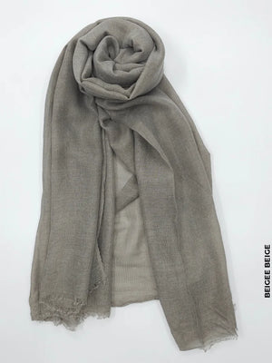 PM Scarf Linen for Summer Beigee Beige Linen Scarf