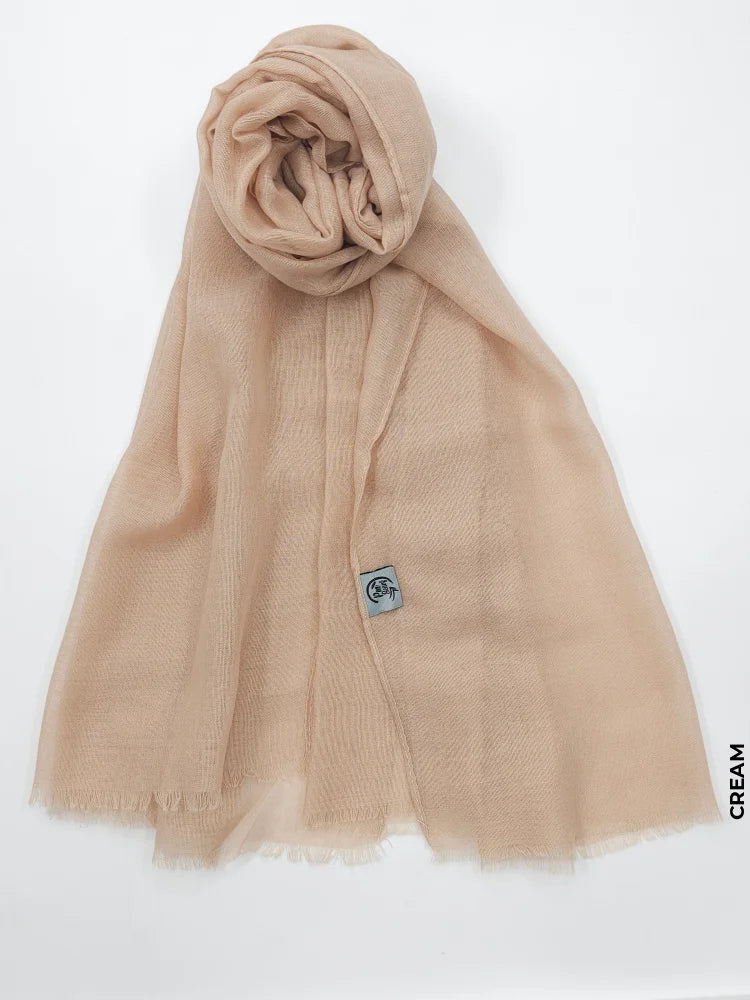 PM Scarf Linen for Summer Cream Linen Scarf