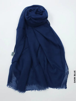 PM Scarf Linen for Summer Dark Blue Linen Scarf