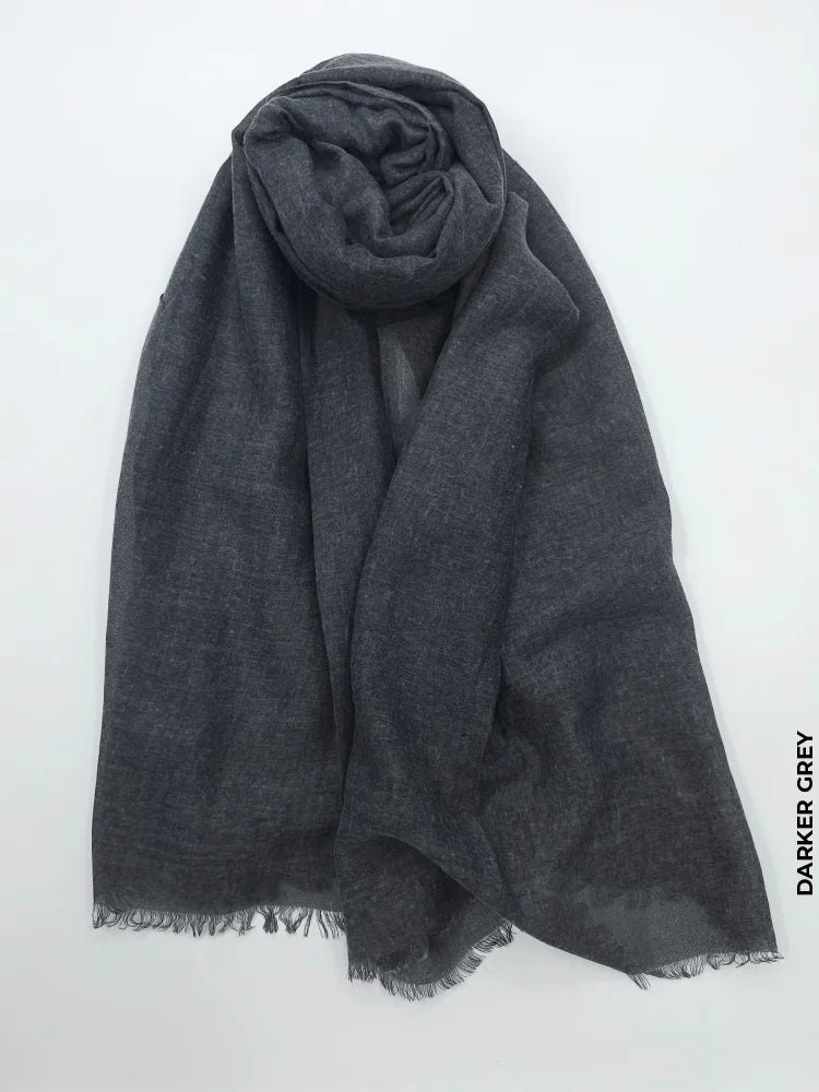 PM Scarf Linen for Summer Darker Grey Linen Scarf