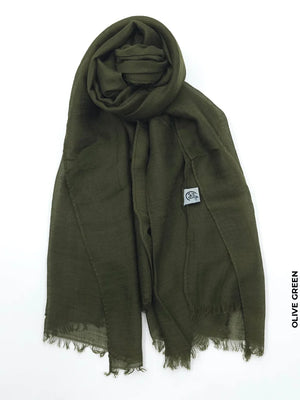 PM Scarf Linen for Summer Olive Green Linen Scarf