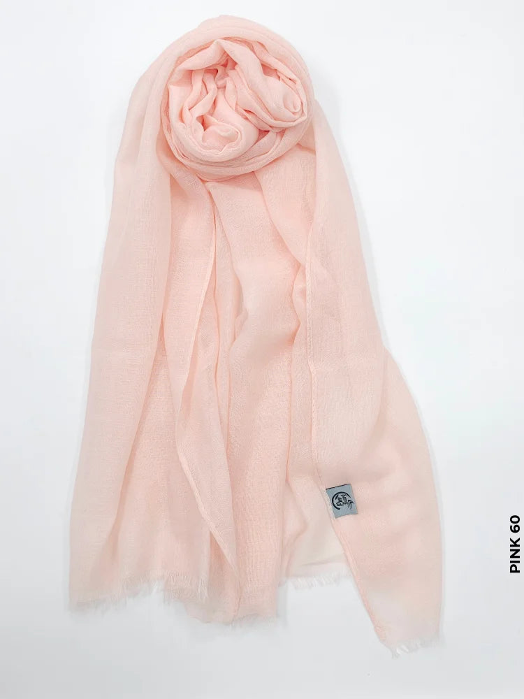 PM Scarf Linen for Summer Pink 60 Linen Scarf