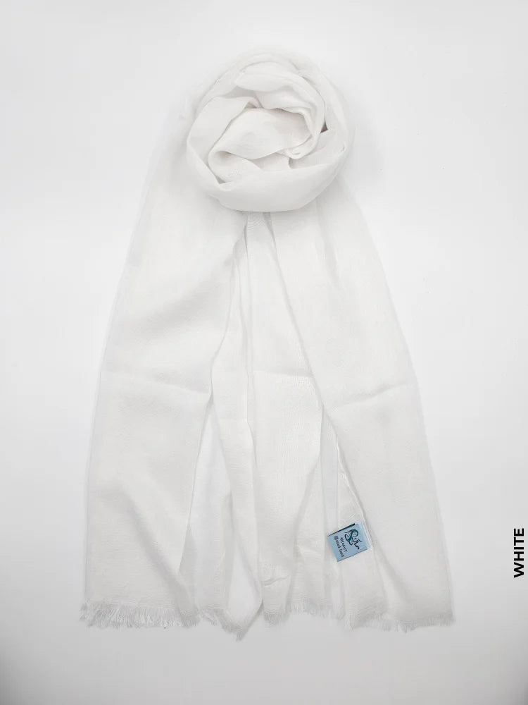 Premium Viscose Shawl Hijab White Scarf (Hijab)