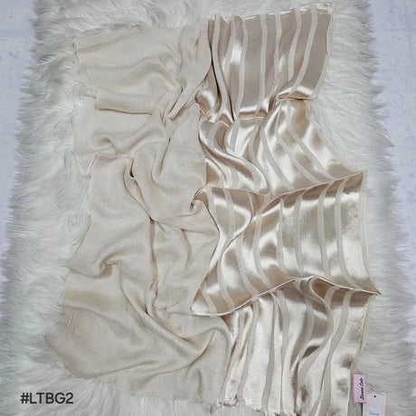 Half linen With half Satin Stripes Smack Touch (Hijab)