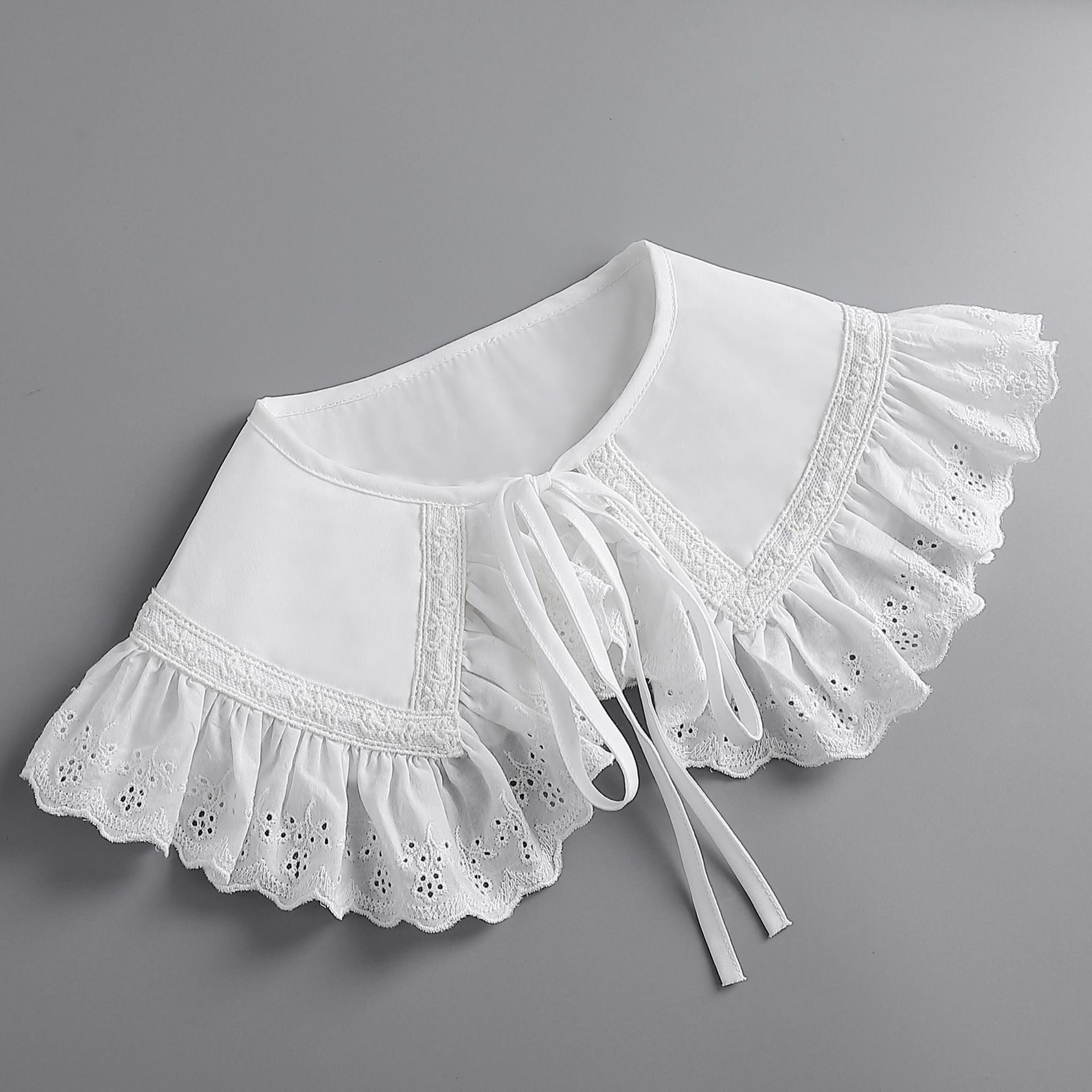 Lace  Decor Collar Eyelet embroidery