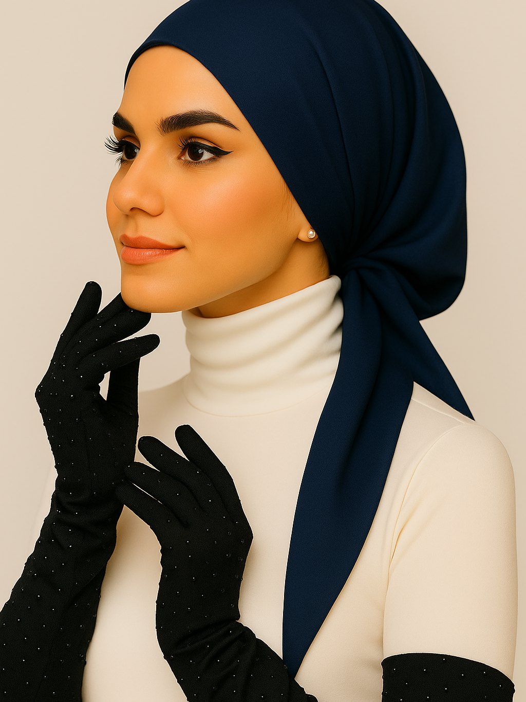 Black Rhinestone Gloves