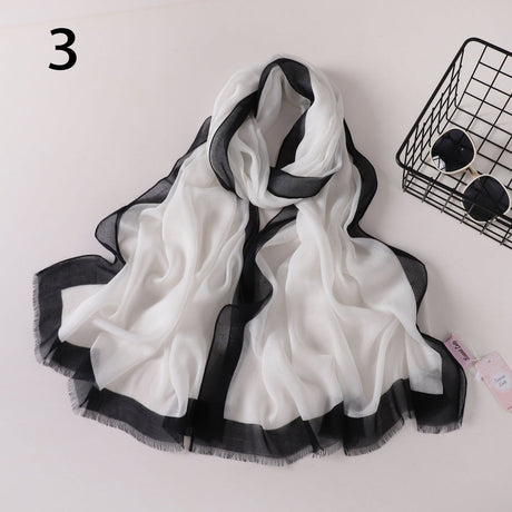Frame border  Linen scarf Kuwait lady
