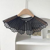 Floral Embroidered Dickey Collar | Faux Pearl Decor Smack Touch (Collars)