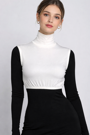 Sleeveless Turtle Neck & Half Body