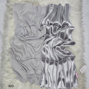Half linen With half Satin Stripes