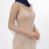 Sheer Fish Net Crystal Metallic Top