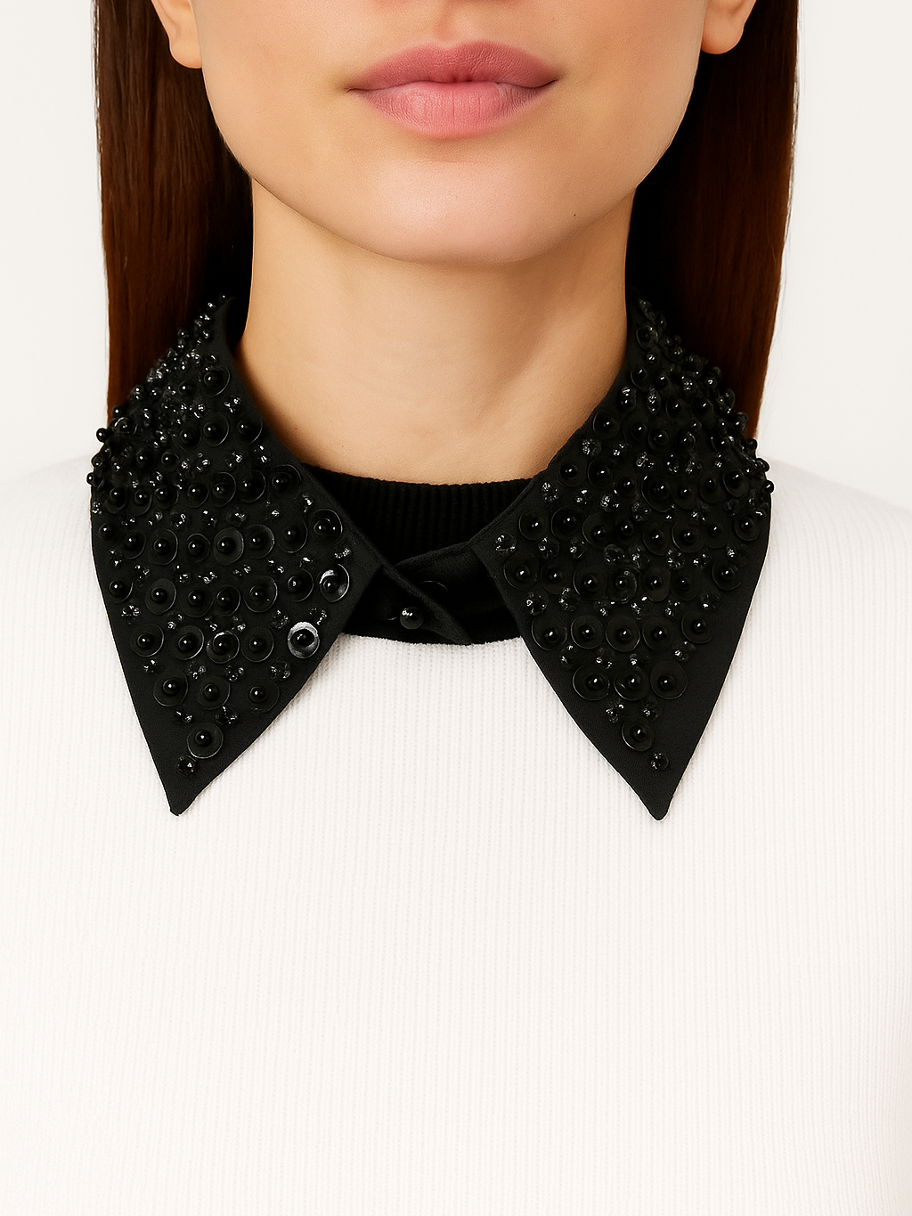 Pearl sequins luxurious false collar