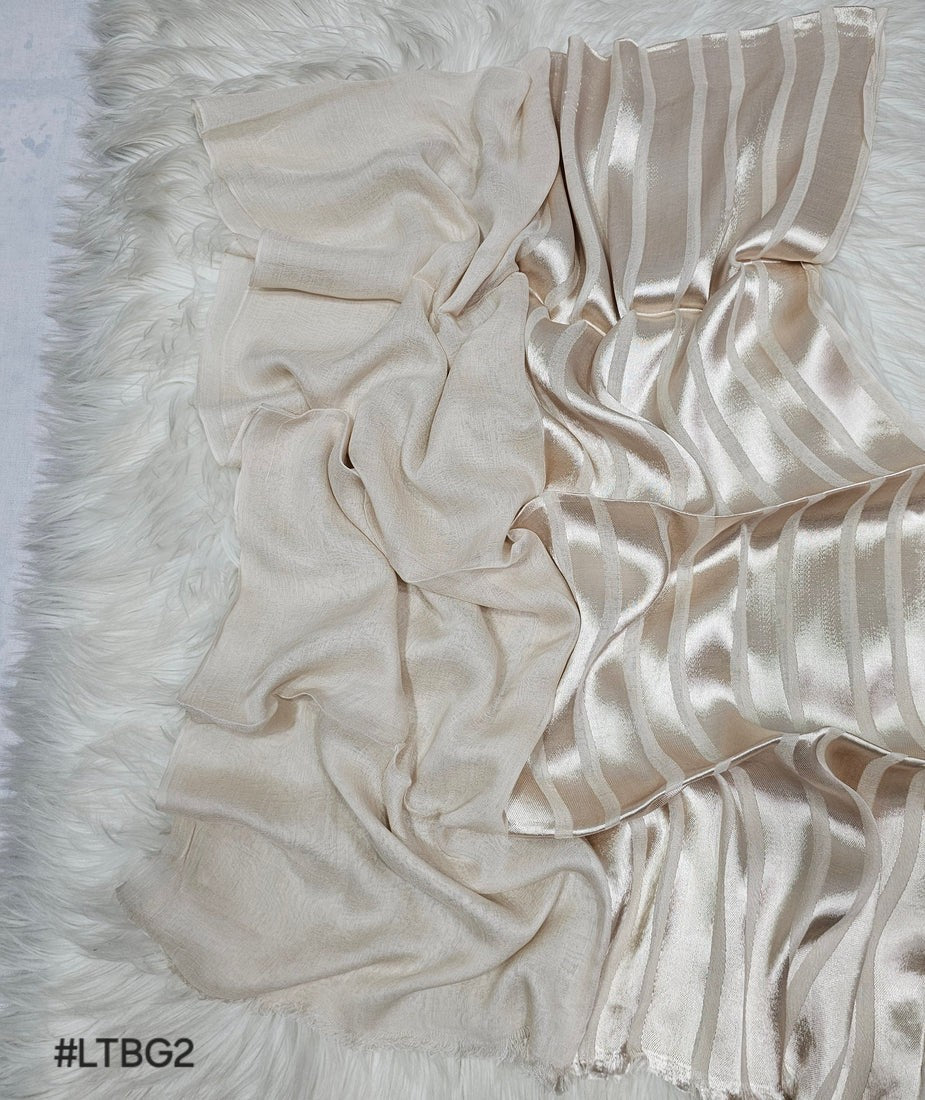 Half linen With half Satin Stripes