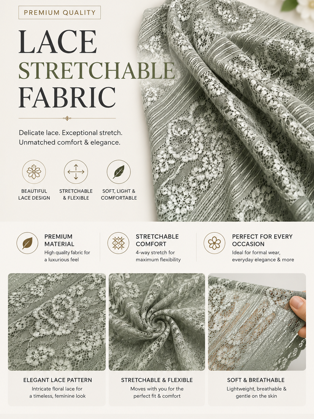 Lace stretchable fabric