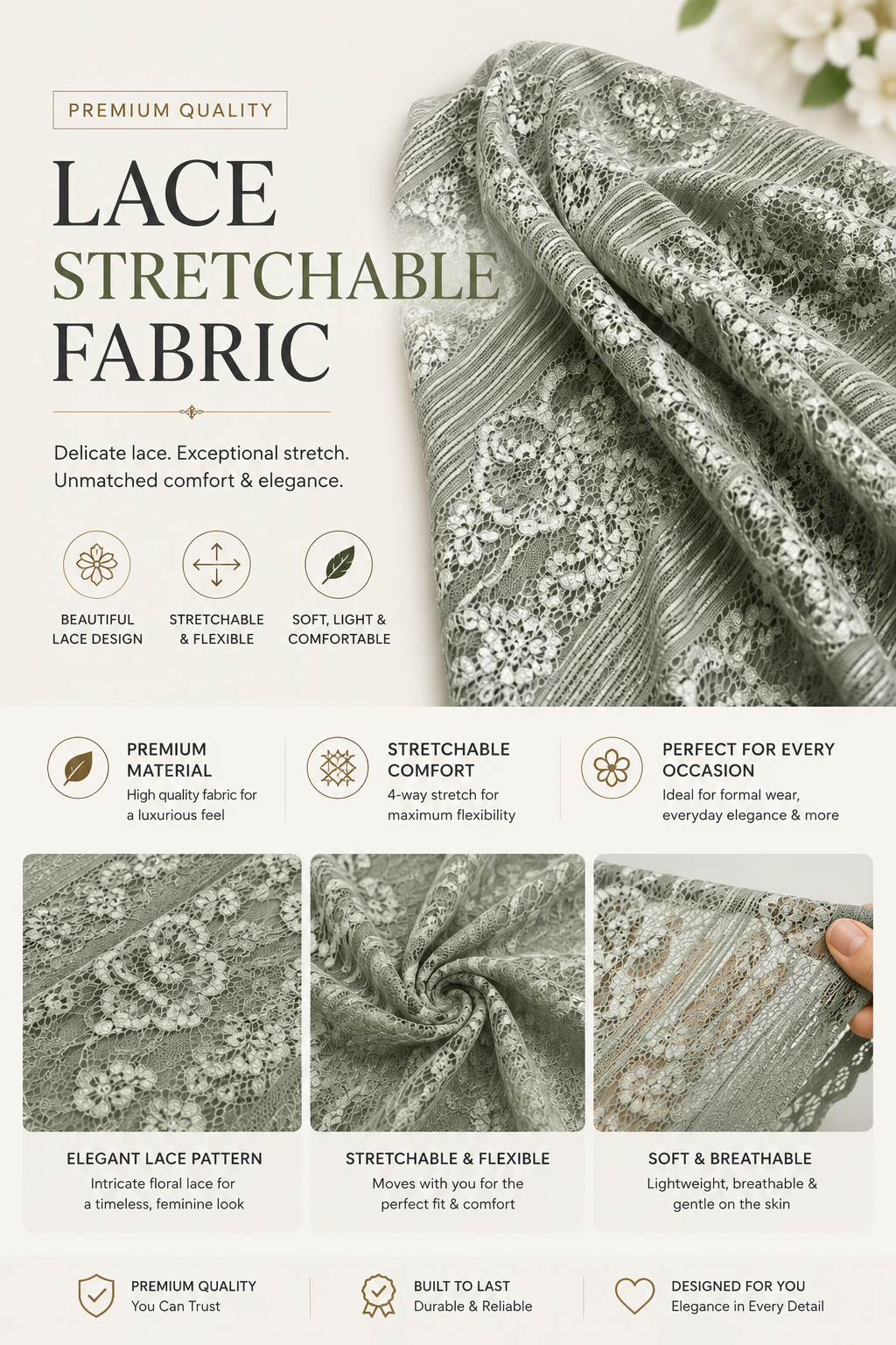 Lace stretchable fabric