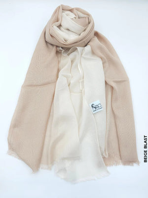 Shaded Linen Viscose Scarf Beige Blast