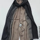 Shaded Linen Viscose Scarf Black Dark Beige
