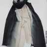 Shaded Linen Viscose Scarf Black Grey Beige