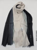 Shaded Linen Viscose Scarf Black Light Beige