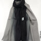 Shaded Linen Viscose Scarf Grey Black